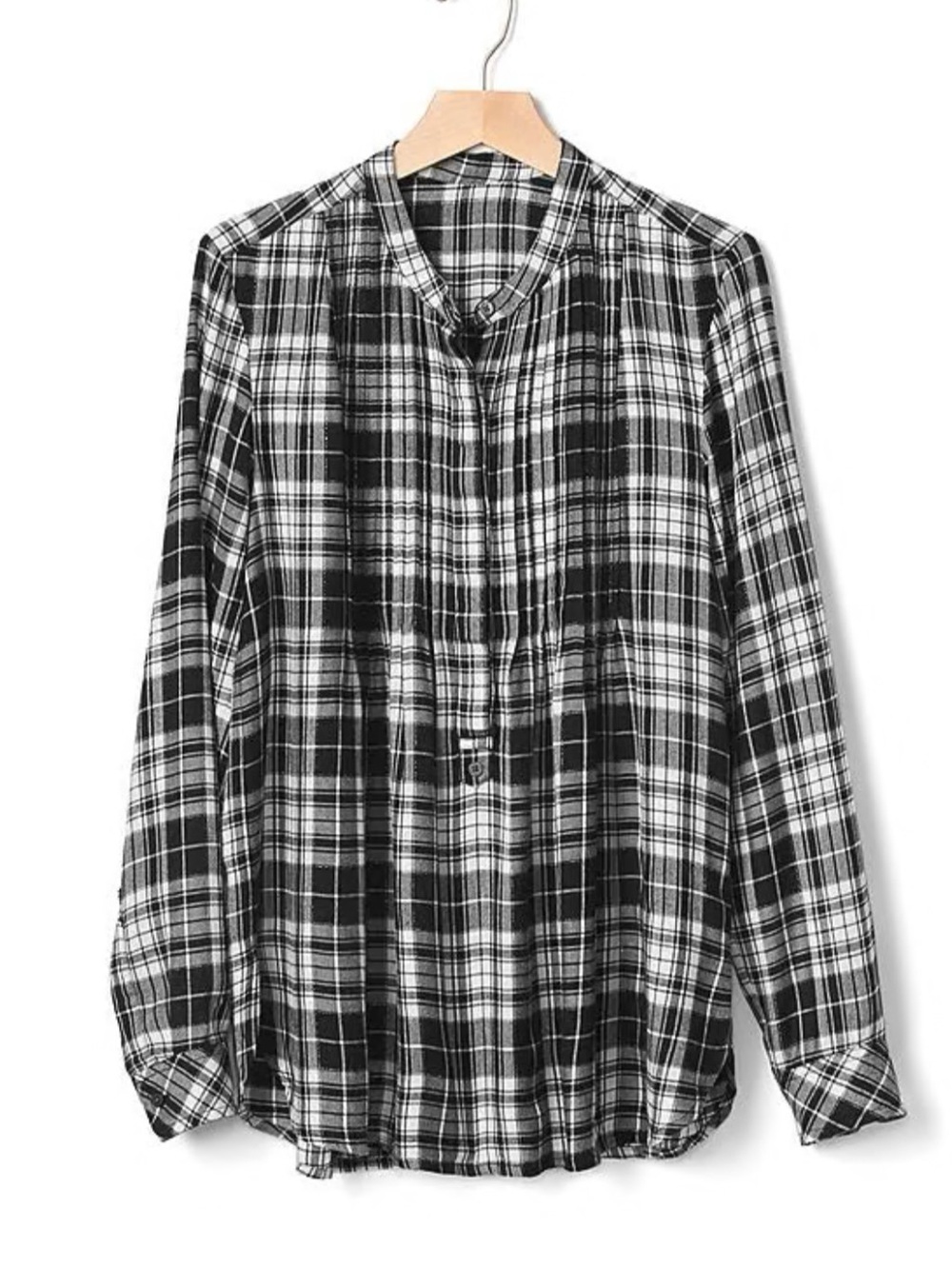 GAP Black and White Plaid Flannel Shirt